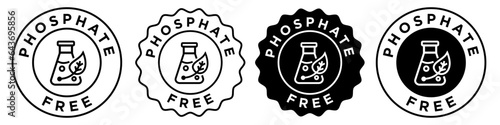 Phosphate free icon. No usage of calcium phosphate in cosmetic product symbol. Skin care or haircare shampoo or soap vector. phosphate free detergent powder sign