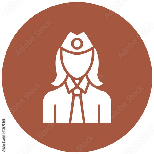 Air hostess Vector Icon Design Illustration