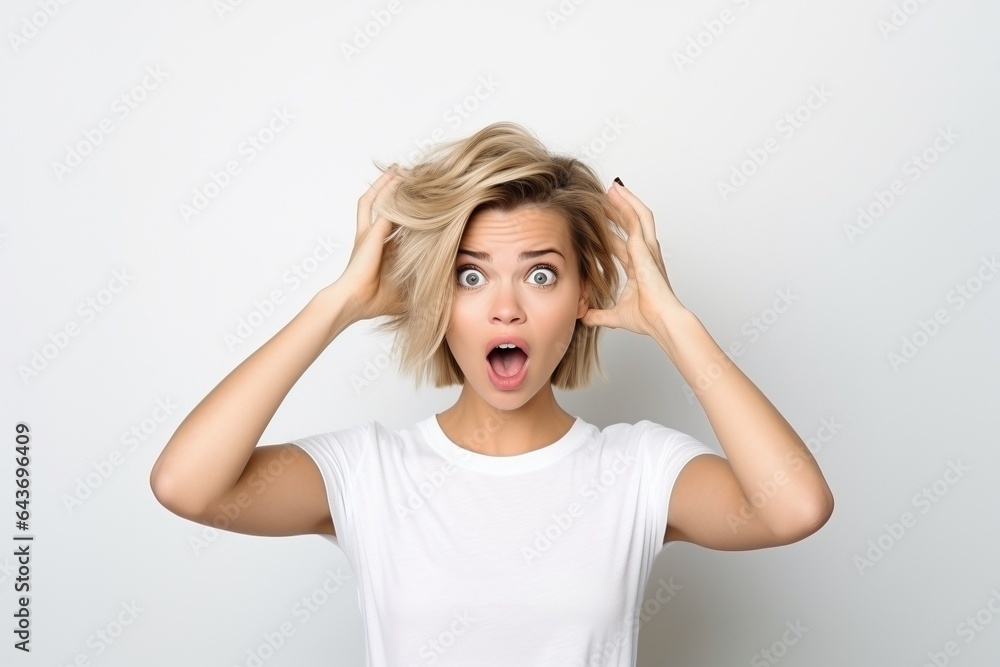 female model has head and mind blown female model has head and mind blown