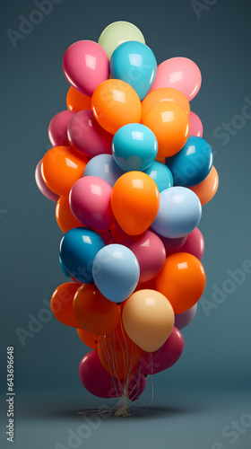 Colorful Balloons on a Plain Background