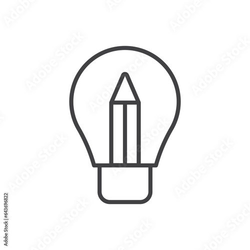 Creative design icon - light bulb Pencil icon