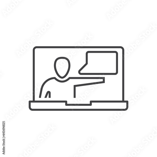 Tutorial video icon - online lesson icon - Online learning icon