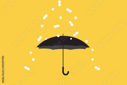 Business protection concept. Symbol of insurance, care, and finance support