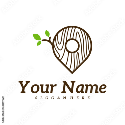 Wood Point logo design Template. Creative Wood logo vector illustration.