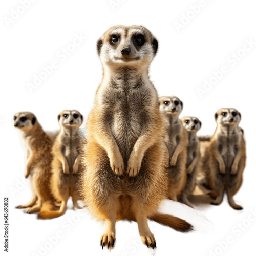 Curious Meerkat on Isolated Background. Generative AI © Muhammad