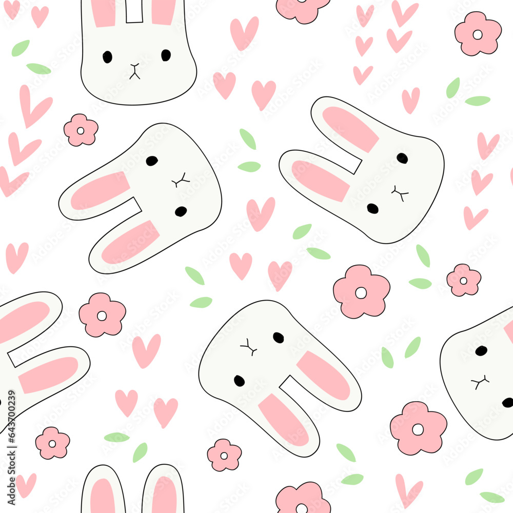 seamless pattern with rabbits seamless pattern with rabbits