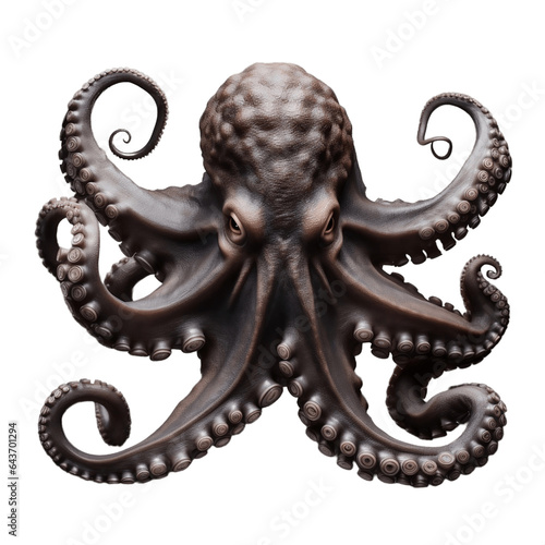 Graceful Octopus on Isolated background. Generative AI