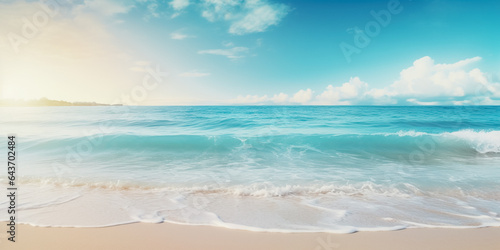 Empty sea and beach background with copy space