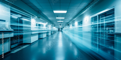 Hospital operating room corridor long exposure