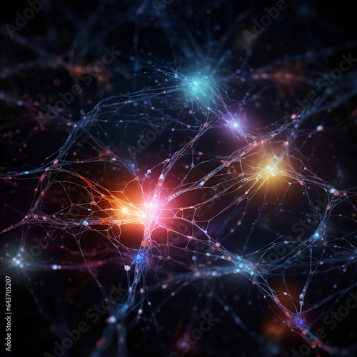 Imaginative illustration, connection of brain cells, brain power concept and wonders of the brain.