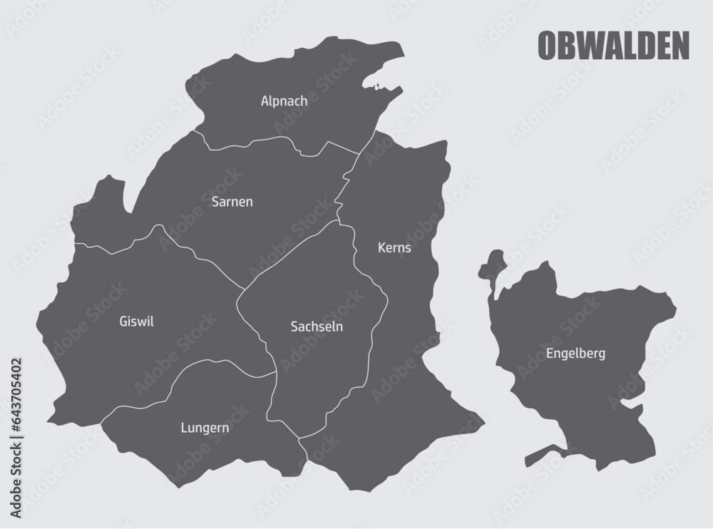 Obwalden Canton administrative map