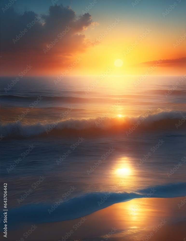 sunrise over the sea illustration