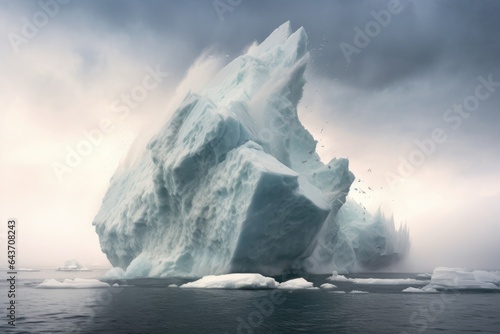 pieces of iceberg breaking off during flip