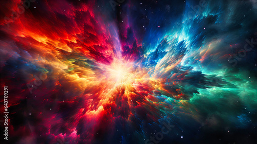 An explosion of colors in a digital nebula