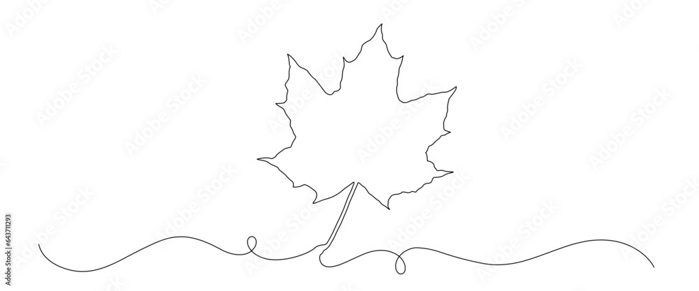 Maple leaf line art style