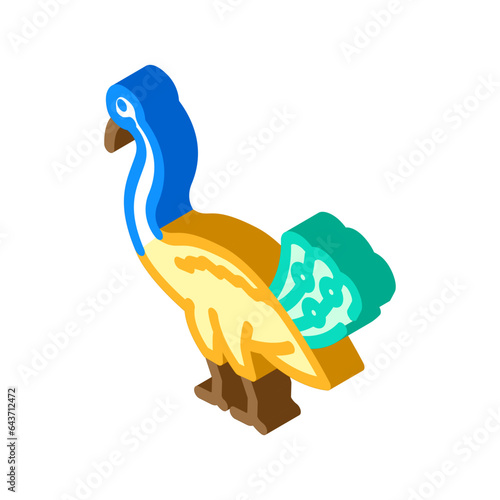 peacock vehicle kartikeya isometric icon vector. peacock vehicle kartikeya sign. isolated symbol illustration
