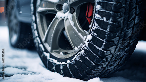 Close up image of winter tire