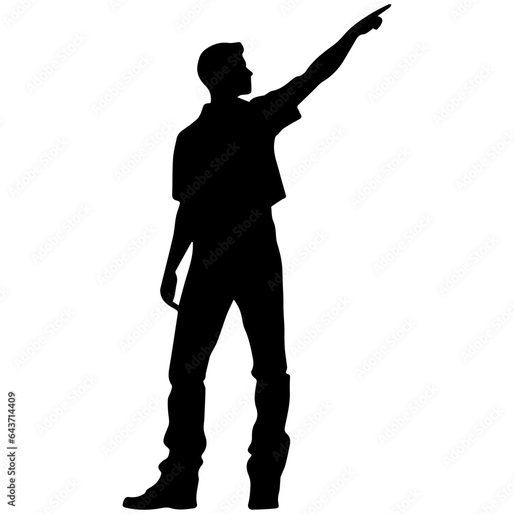 Business man in shirt, vector silhouette