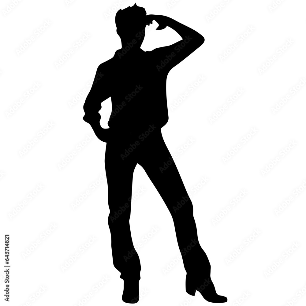 Business man in shirt, vector silhouette Business man in shirt, vector silhouette