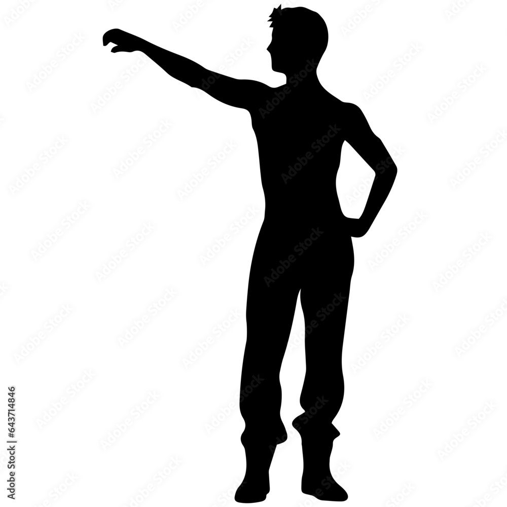 Business man in shirt, vector silhouette Business man in shirt, vector silhouette