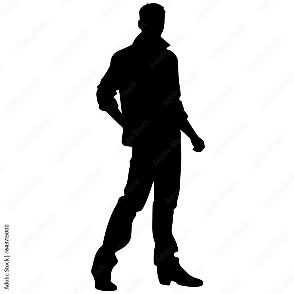 Business man in shirt, vector silhouette Business man in shirt, vector silhouette