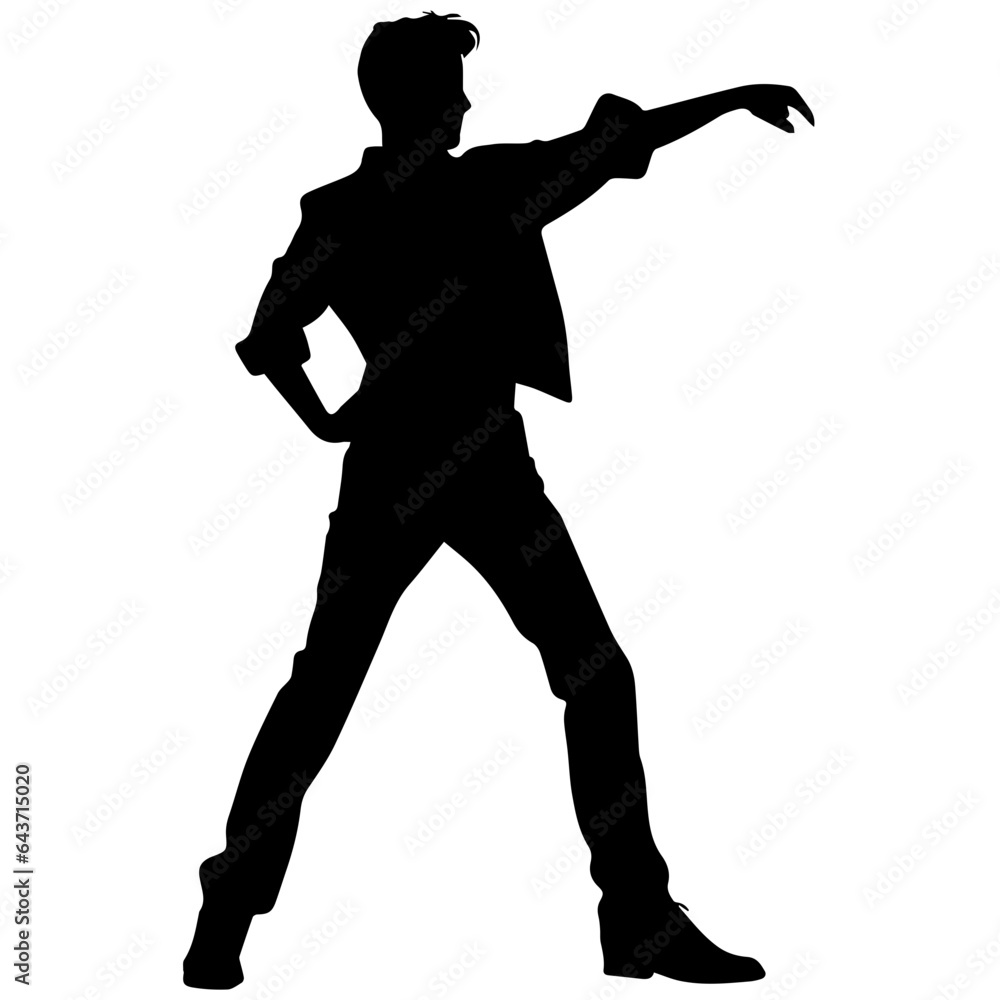 Business man in shirt, vector silhouette
