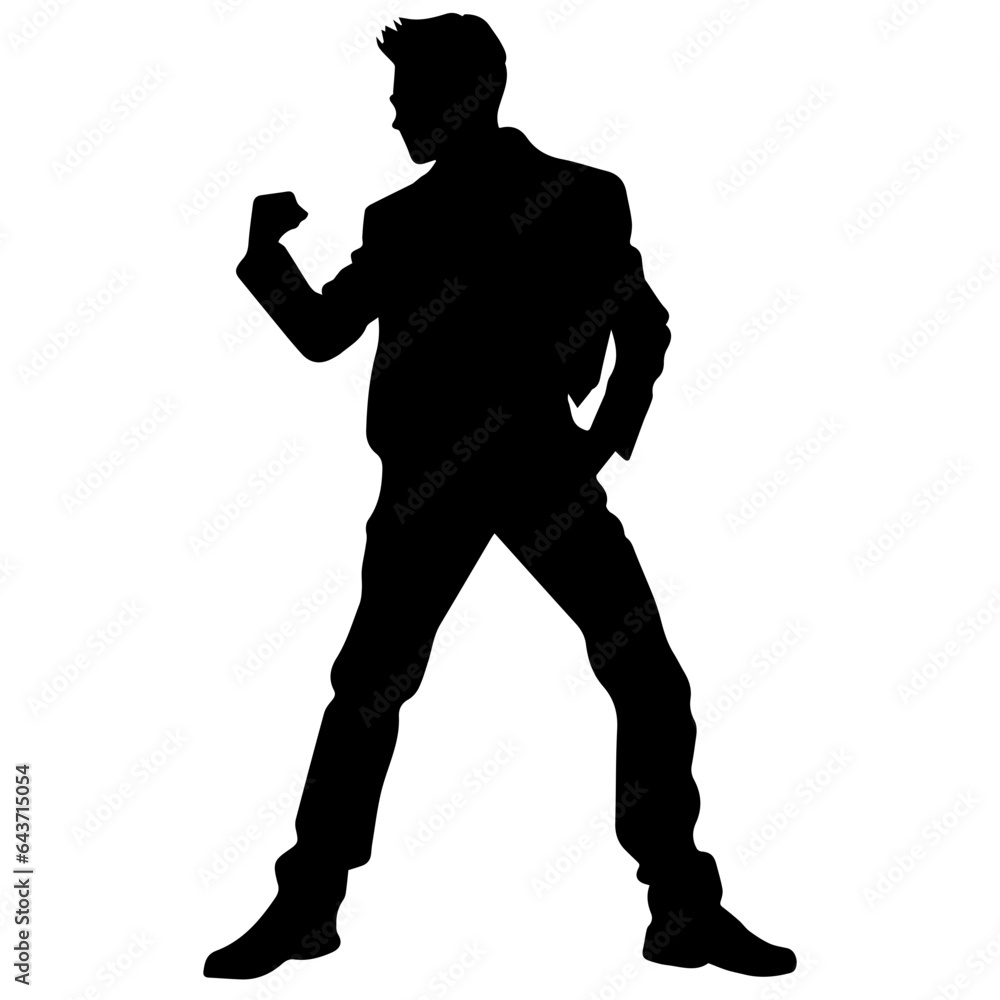 Business man in shirt, vector silhouette Business man in shirt, vector silhouette