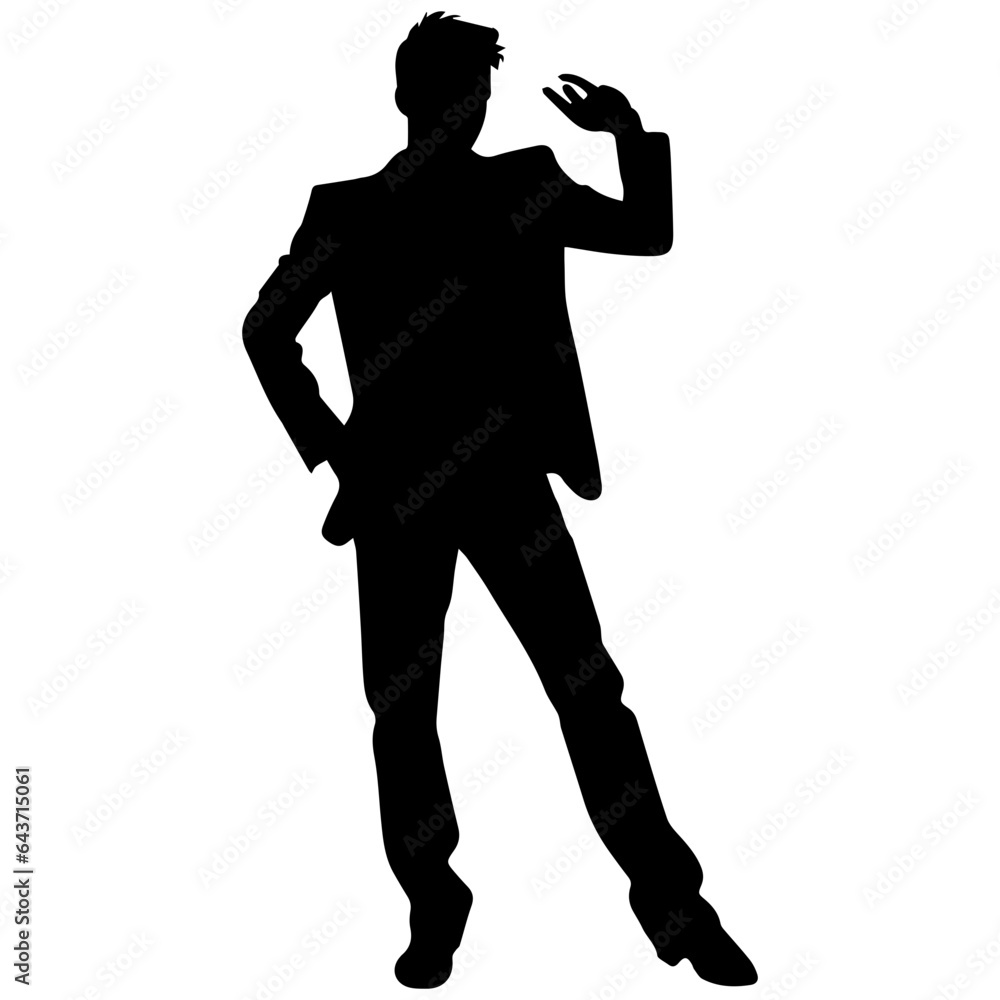 Business man in shirt, vector silhouette Business man in shirt, vector silhouette