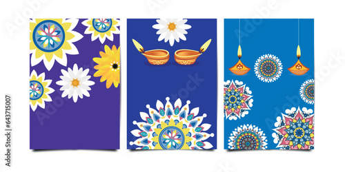 Happy Diwali greeting cards collection of invitation templates