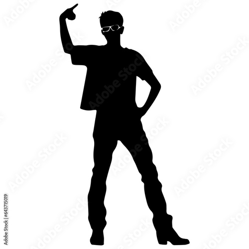 Business man in shirt, vector silhouette