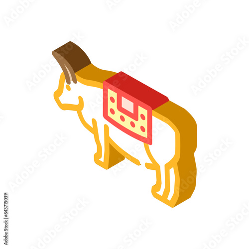 cow sacred animal hinduism isometric icon vector. cow sacred animal hinduism sign. isolated symbol illustration