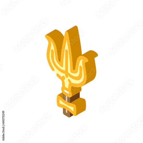 shiva trident trishul isometric icon vector. shiva trident trishul sign. isolated symbol illustration