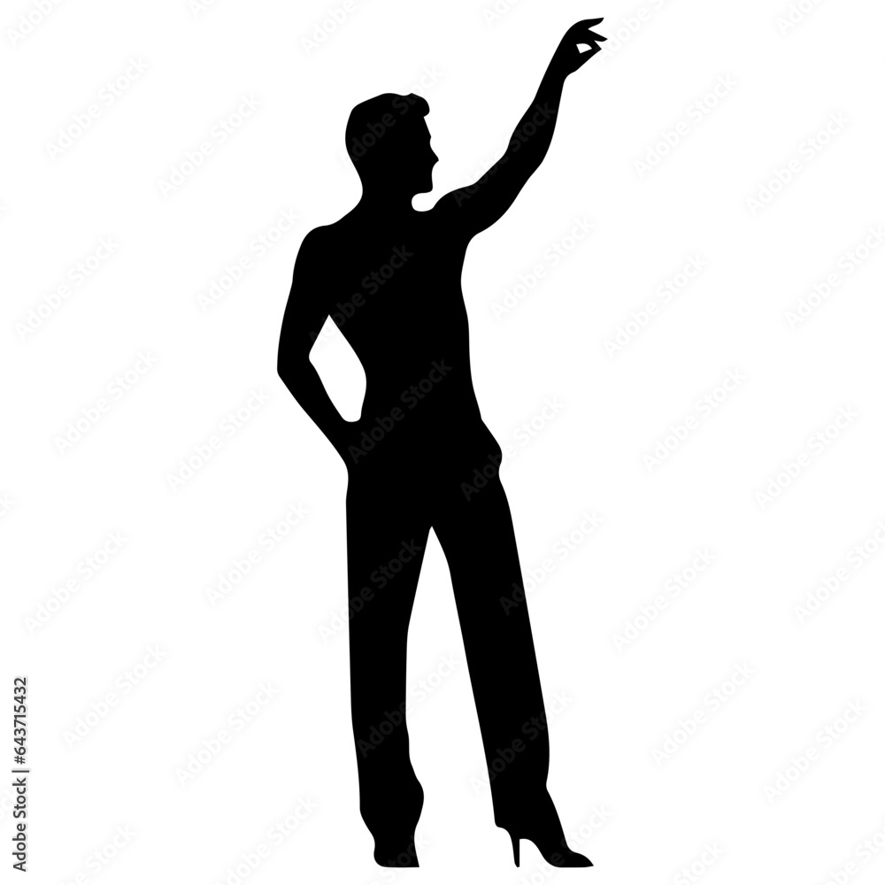 Business man in shirt, vector silhouette Business man in shirt, vector silhouette