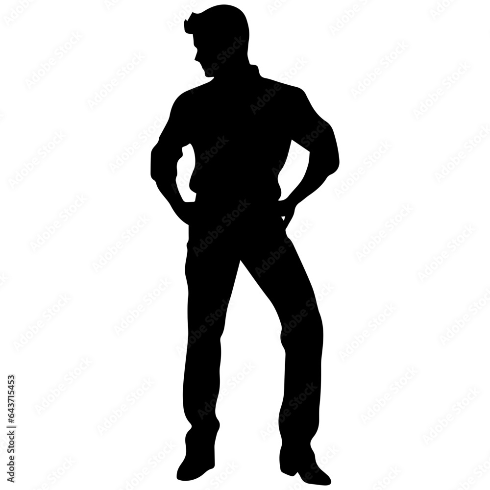 Business man in shirt, vector silhouette Business man in shirt, vector silhouette