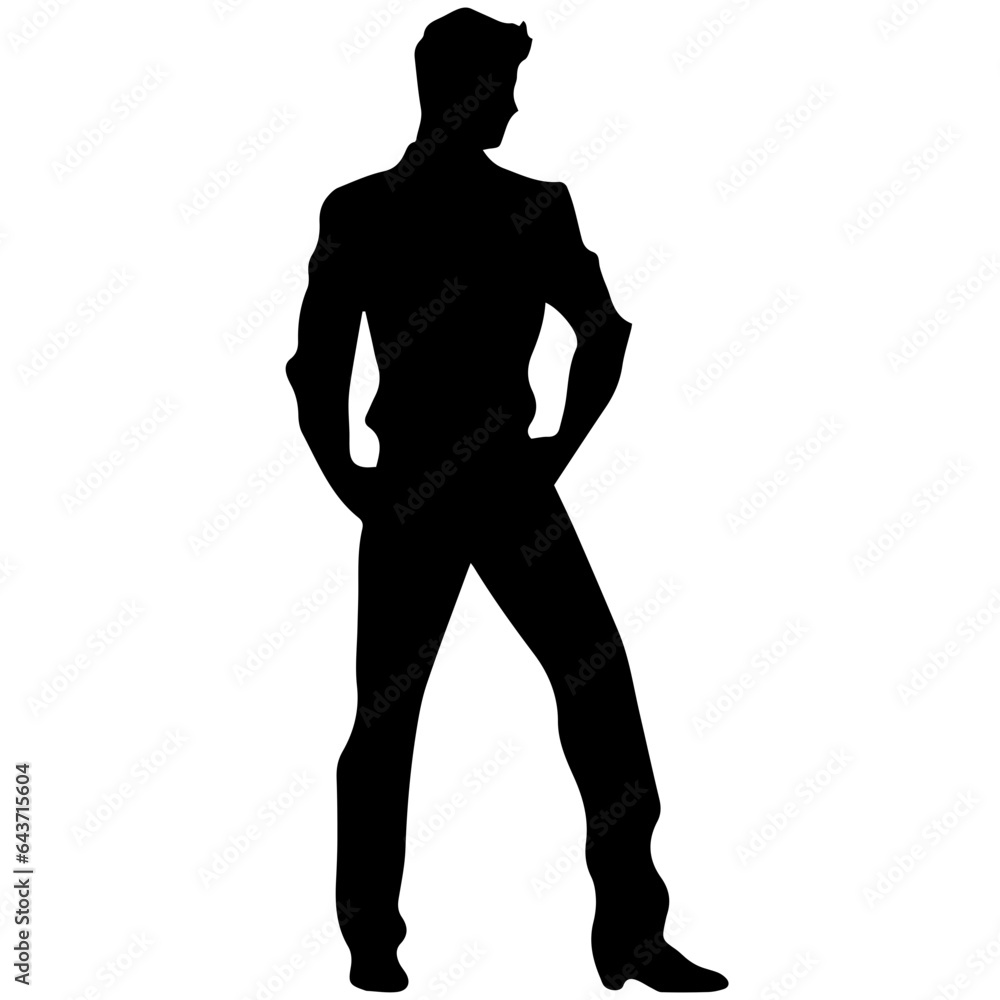 Business man in shirt, vector silhouette Business man in shirt, vector silhouette