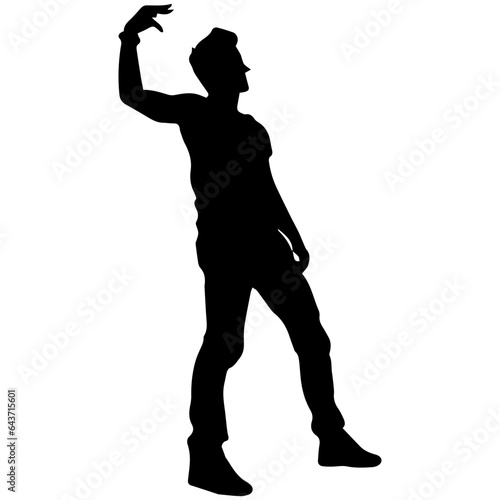 Business man in shirt, vector silhouette