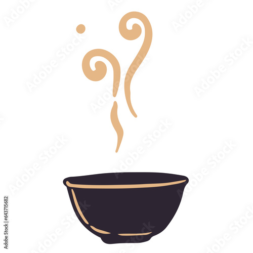 Asian cup of tea, illustration Japanese tea cup