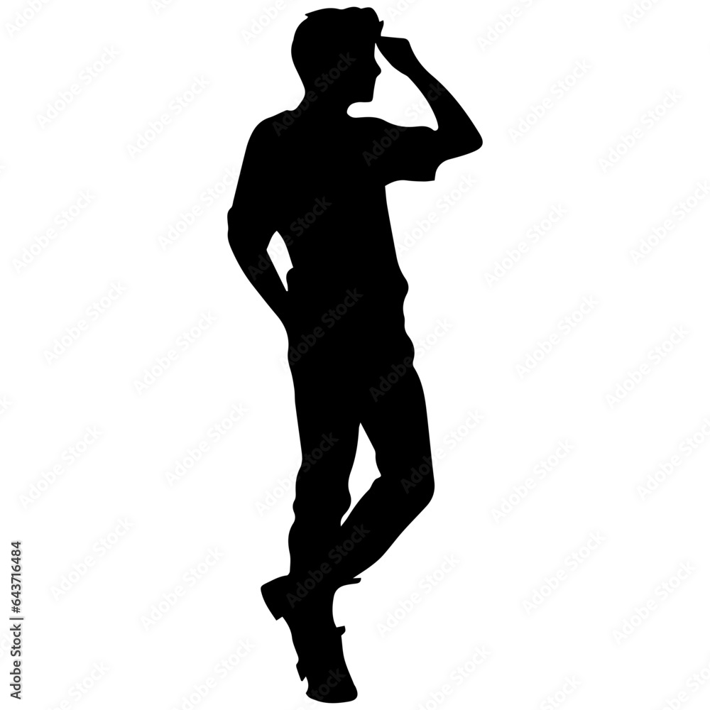 Fototapeta premium Business man in shirt, vector silhouette