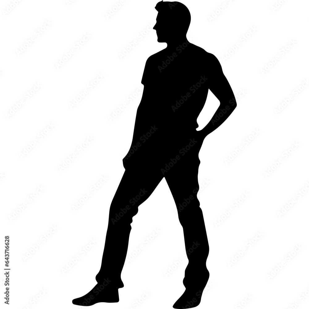 Fototapeta premium Business man in shirt, vector silhouette