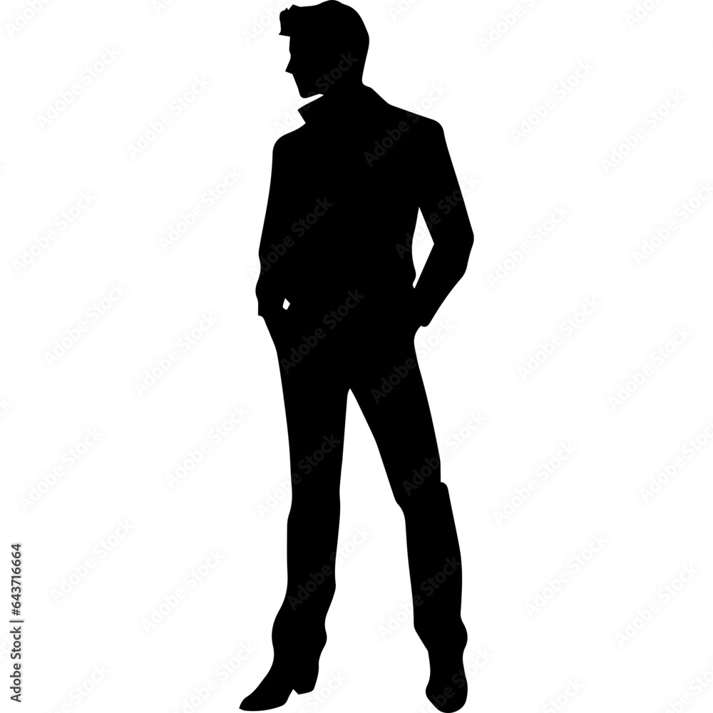 Business man in shirt, vector silhouette Business man in shirt, vector silhouette
