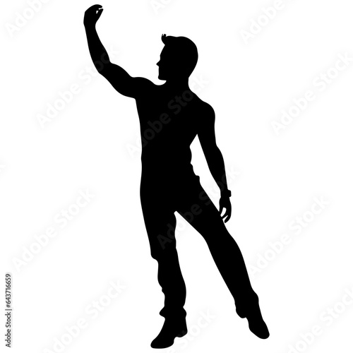 Business man in shirt  vector silhouette