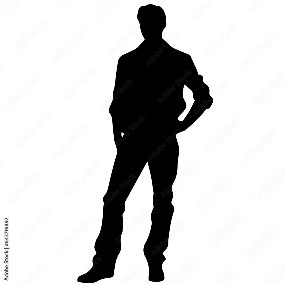 Business man in shirt, vector silhouette Business man in shirt, vector silhouette