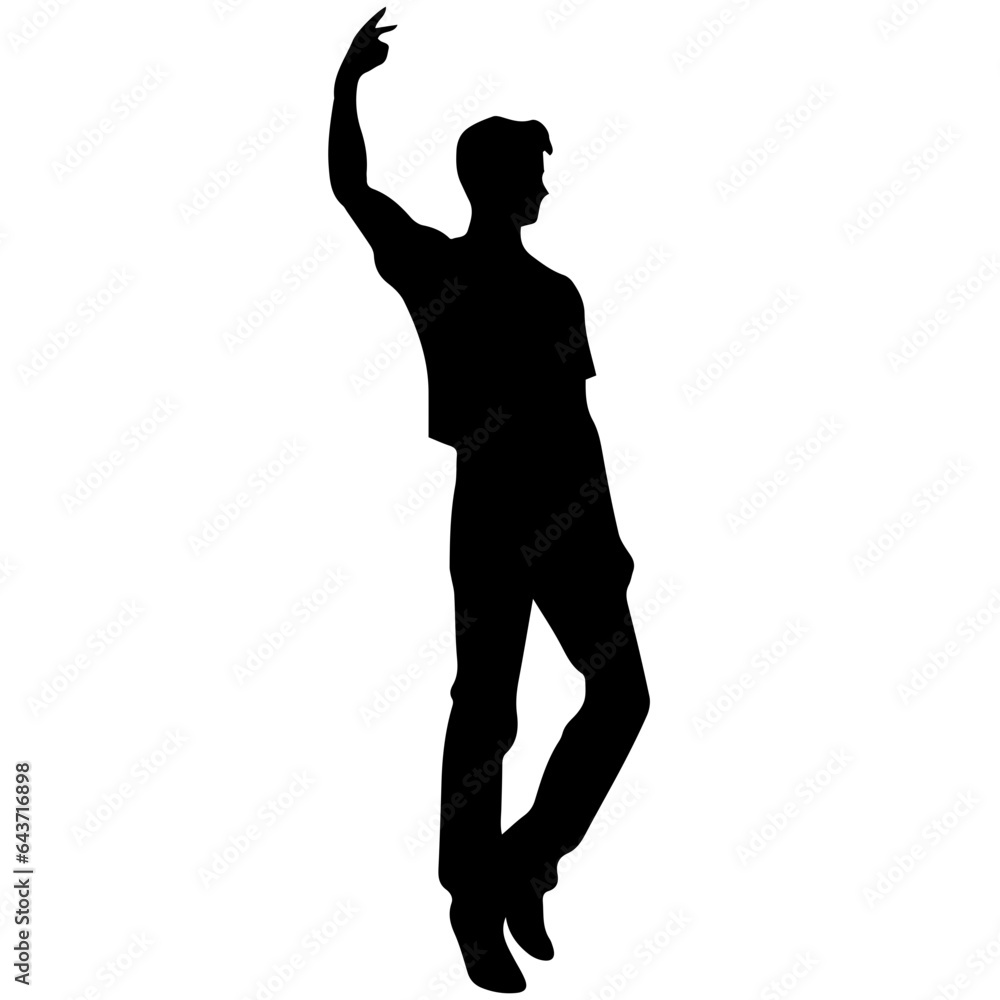 Business man in shirt, vector silhouette