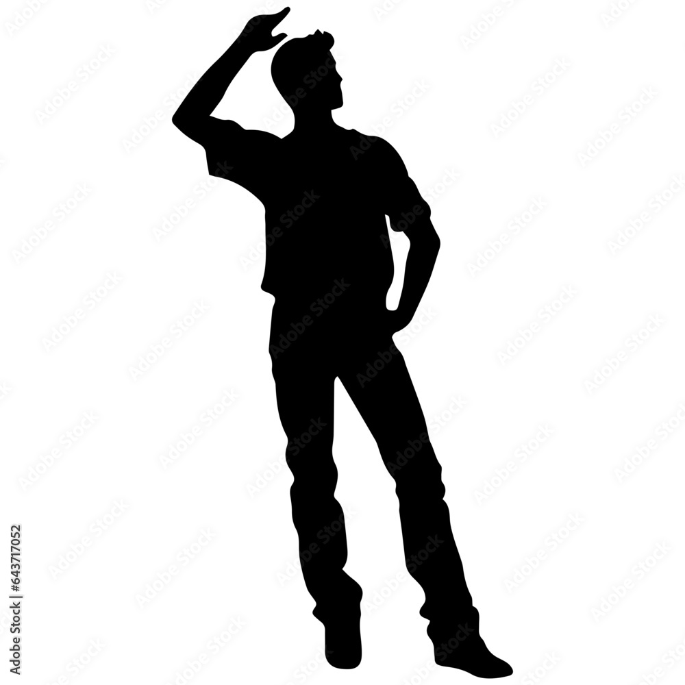 Business man in shirt, vector silhouette Business man in shirt, vector silhouette