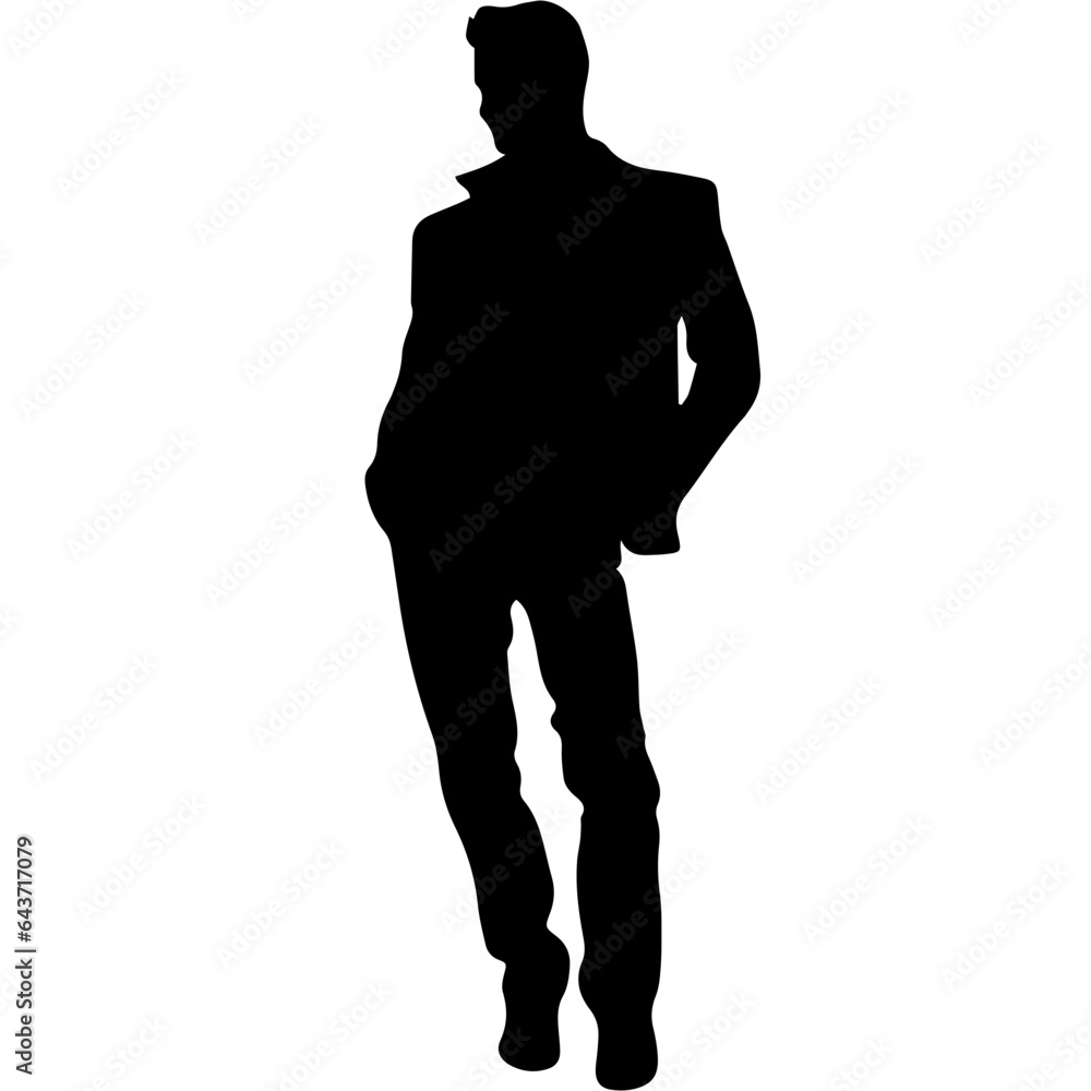Fototapeta premium Business man in shirt, vector silhouette