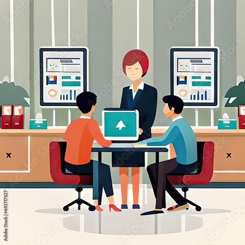 people working with laptop from anywhere , illustration , vector , travel work