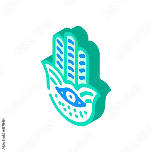 hamsa hand jewish isometric icon vector. hamsa hand jewish sign. isolated symbol illustration