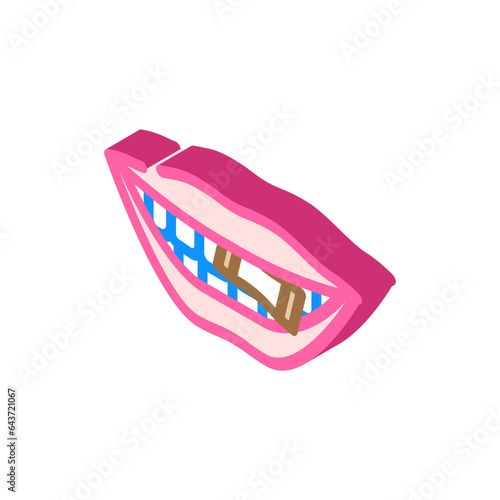 snus nicotine mouth isometric icon vector. snus nicotine mouth sign. isolated symbol illustration