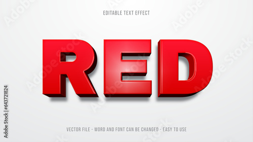 Editable text effect red 3d mock up