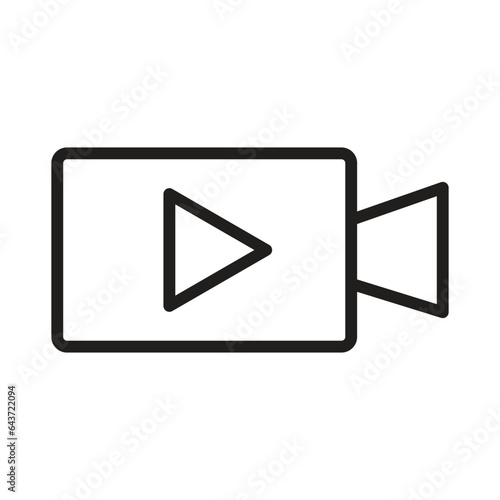 Camera video with play icon vector on trendy design